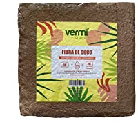 VERMIORGANIC Fibra de Coco Ecológica Bloque de 5KG (70L) - Ladrillo compactado. Recomendado para huertos urbanos y como…